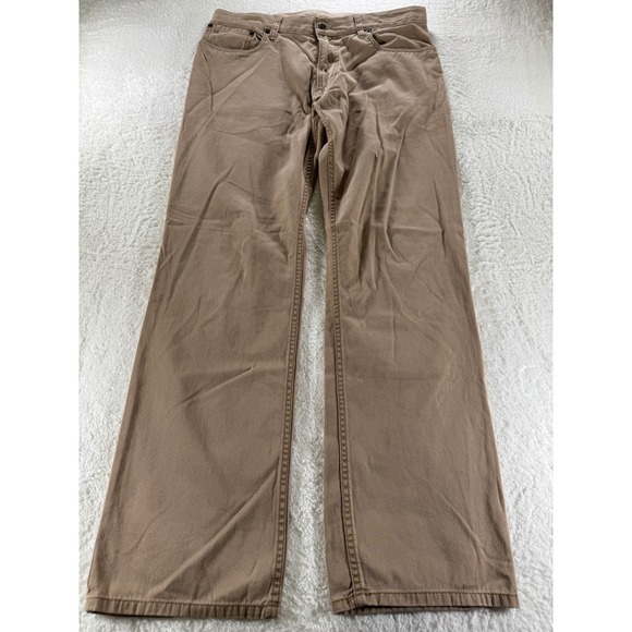 Y2K Polo Ralph Lauren Cotton Khaki Chino Dress Pants Brown Tan 34x32 Clean Men - Picture 4 of 11